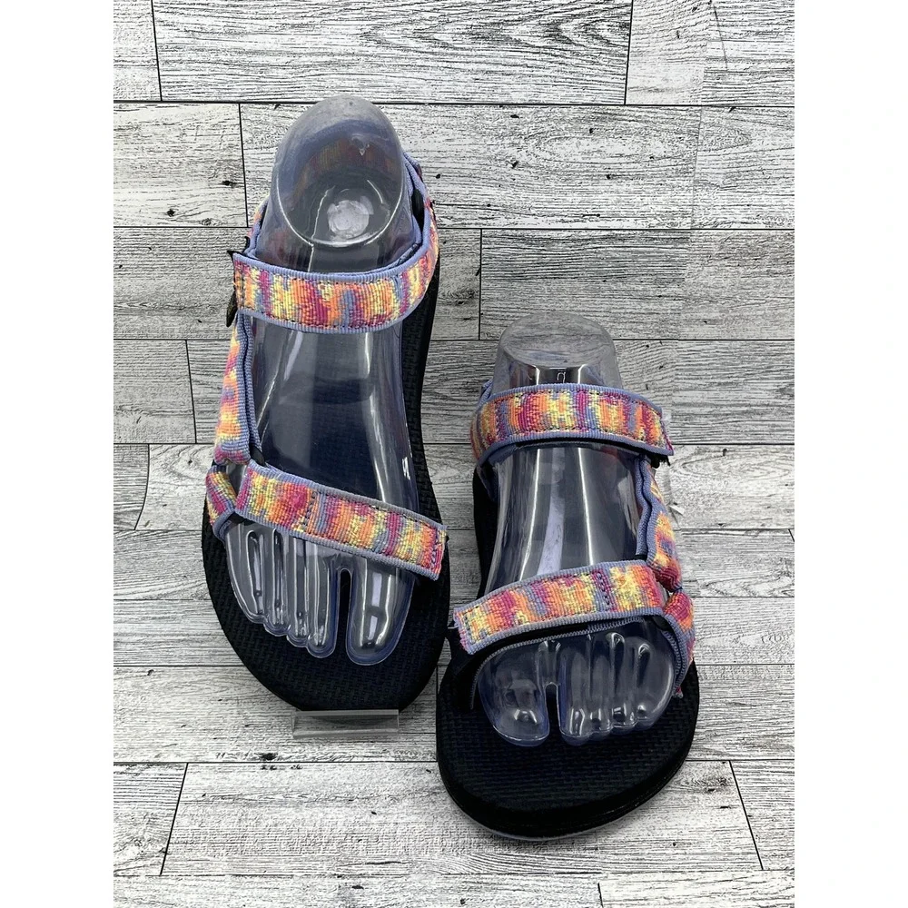 Teva Sandals Womens Size 6 Black Multicolor Strap Hiking Trail 1003987